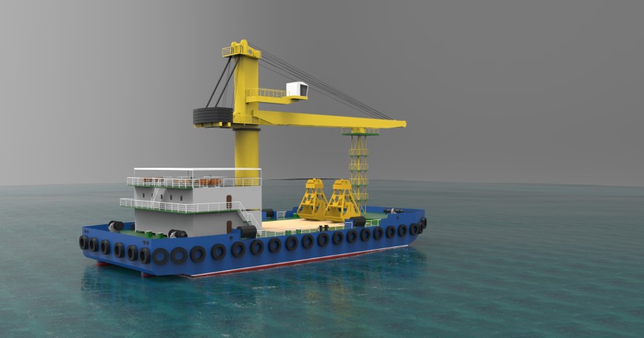 design of floating cranes and transloaders